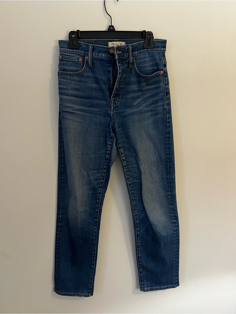 Madewell Women's Straight Leg Jeans in Dark Blue Wash